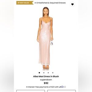 Superdown Shimmering Blush Maxi Dress